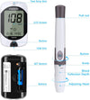 Blood Glucose Meter Kit with Test Strips and Lancets, Diabetes Testing Kit for Blood Ketone and Glucose, Blood Sugar Monitoring System with 1 Meter, 1 Lancing Device, 100 Lancets and 100 Strips